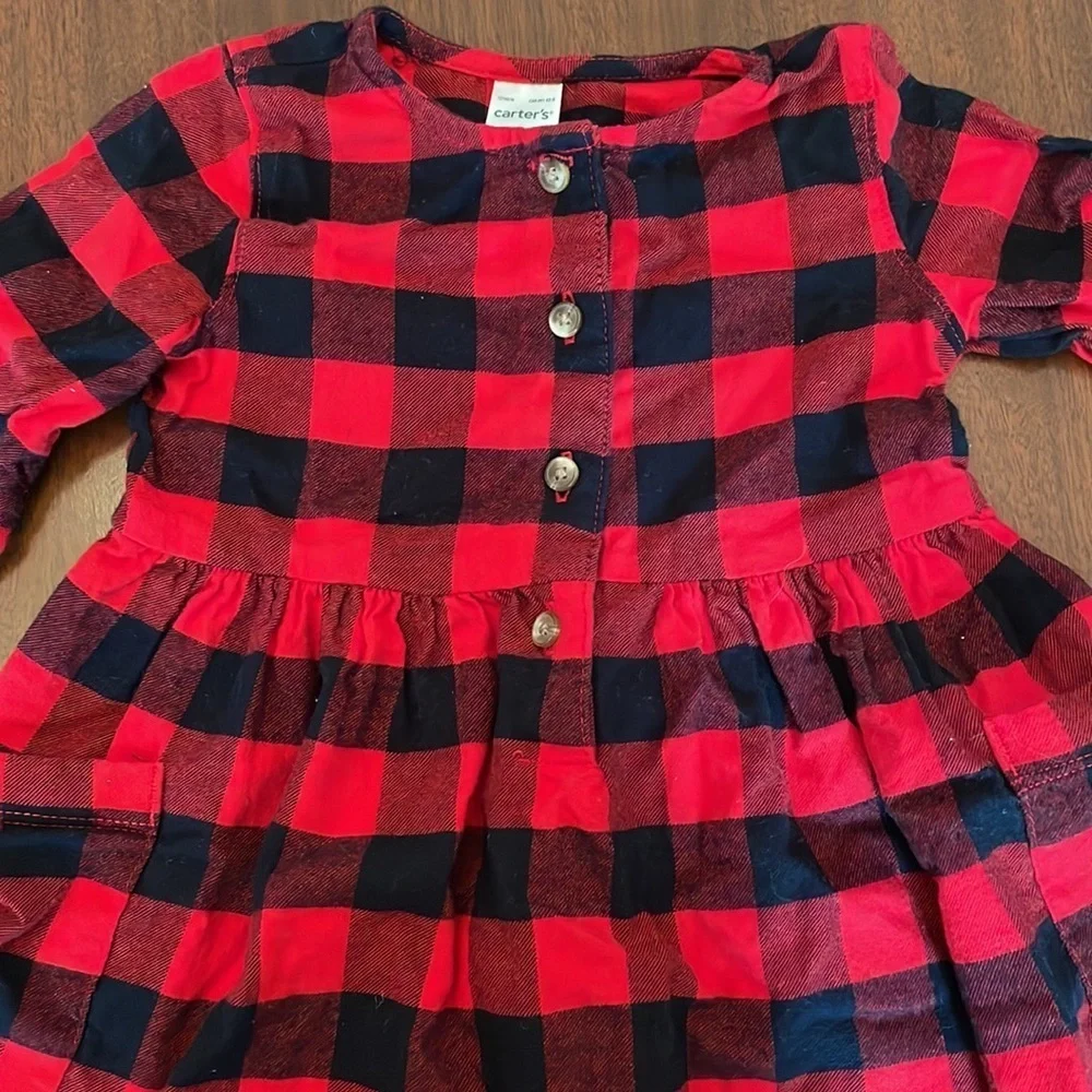 Buffalo plaid dress with diaper cover
